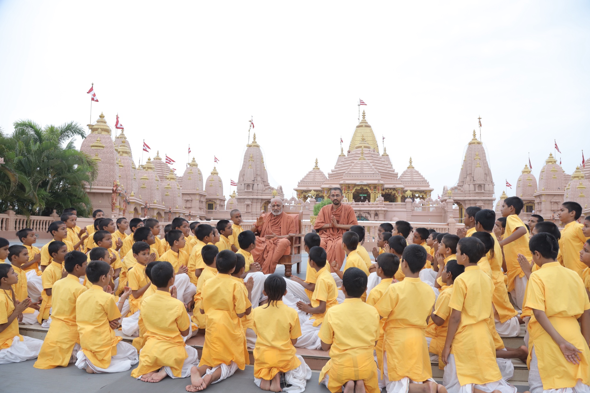 Sanskrit Gurukul students receiving values-based education at Nilkanthdham