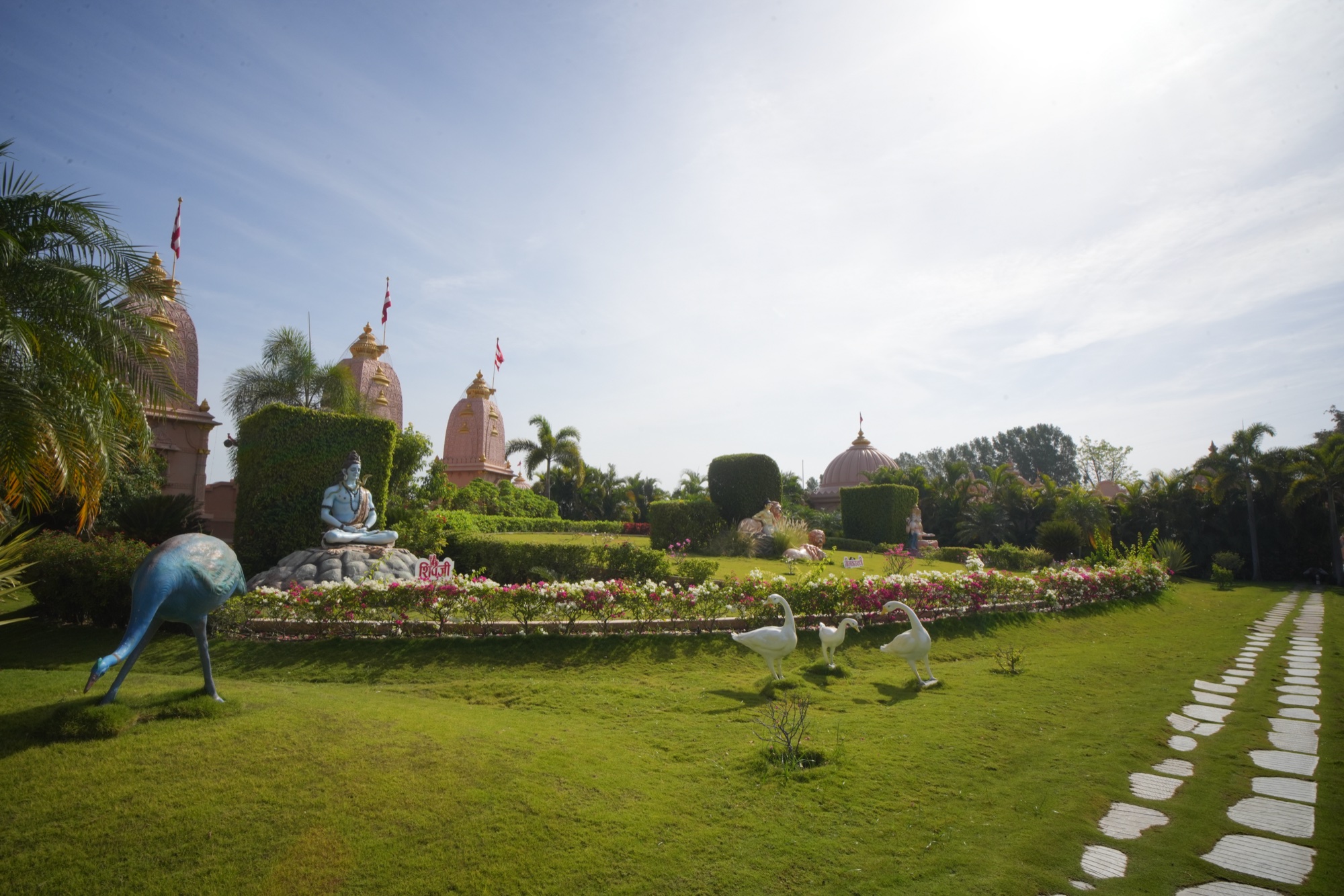 Thematic garden pathway and lawns
